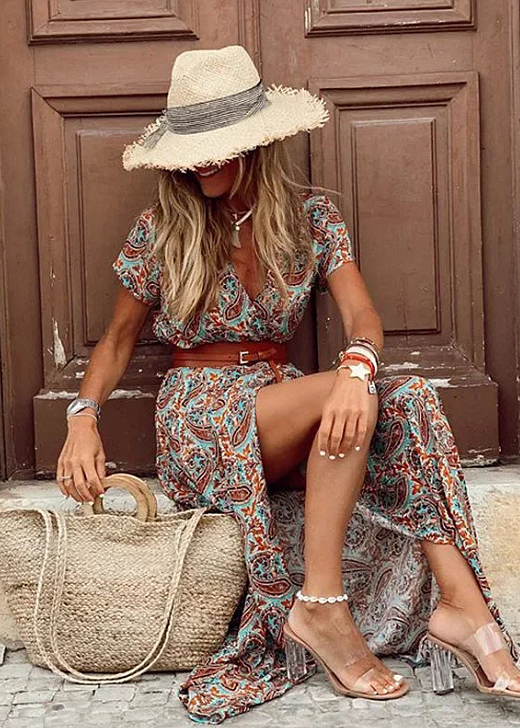 Women's Lightweight Boho Maxi Dress | Elegant Summer Style with Gathered Waist 6