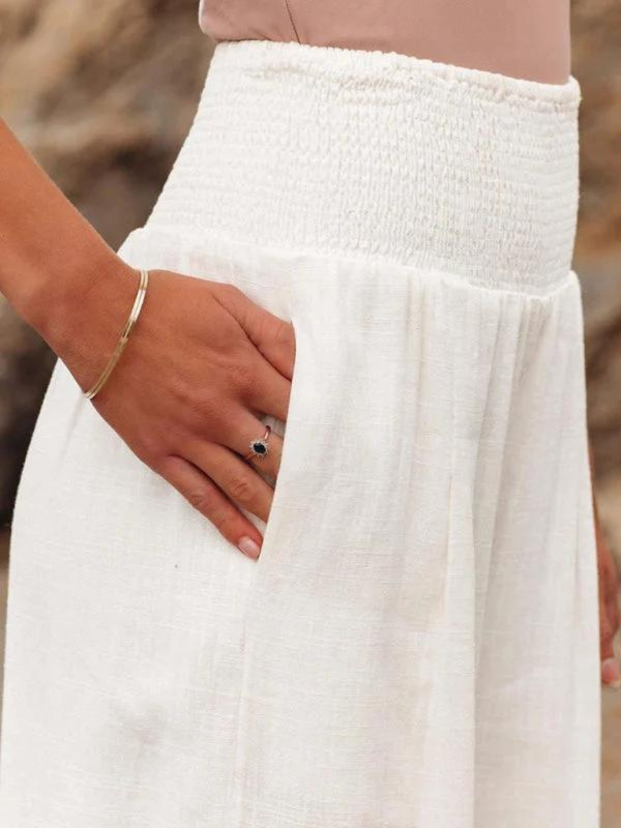 Women's Lightweight Fabric Wide Leg Pants | Elegant Summer Beach Trousers 3