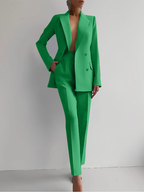 Women's Tailored Red Suit Set | Elegant Double-Breasted Blazer & Slim Pants for Formal Occasions 5