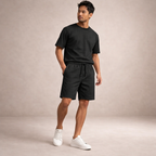 Men's drawstring pinstripe summer shorts