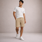 Men's drawstring pinstripe summer shorts