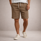 Men's drawstring pinstripe summer shorts