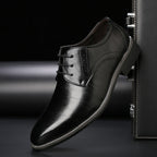Men's brogue office lace-up derby shoes