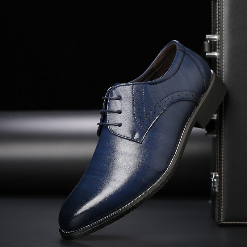Men's brogue office lace-up derby shoes
