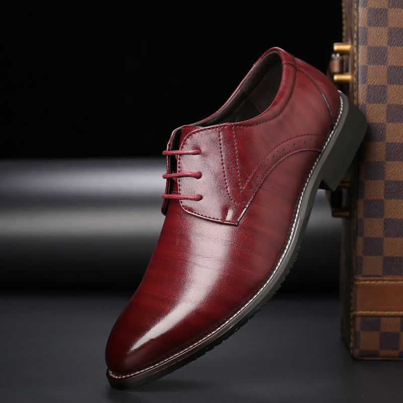 Men's brogue office lace-up derby shoes