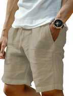 Men's drawstring knee-length vacation shorts