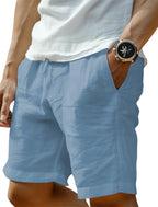 Men's drawstring knee-length vacation shorts