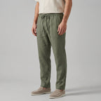 Men's drawstring tapered summer trousers