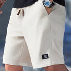 Men's drawstring waffle-texture summer shorts