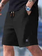 Men's drawstring waffle-texture summer shorts