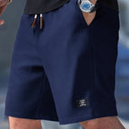 Men's drawstring waffle-texture summer shorts