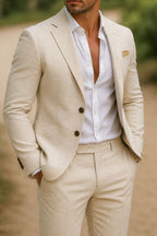 Men's fitted two-piece summer suit