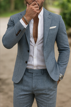 Men's fitted two-piece summer suit