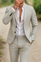 Men's fitted two-piece summer suit