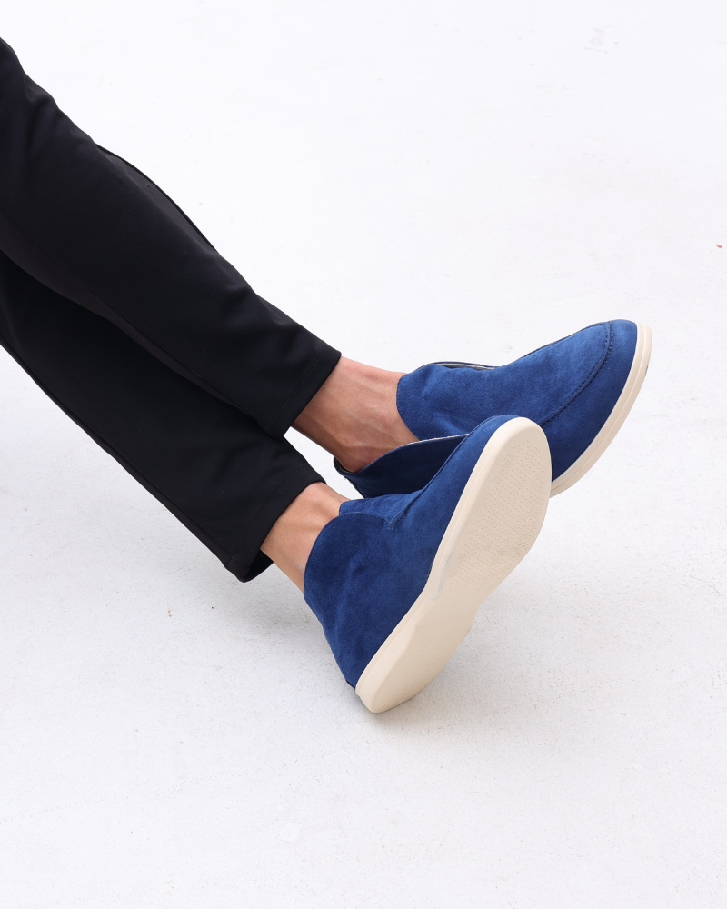 Men's high loafers with slip-on construction