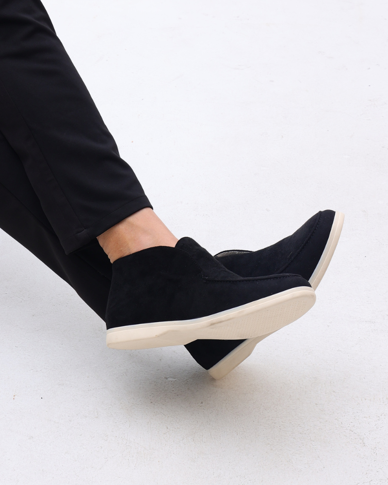 Men's high loafers with slip-on construction