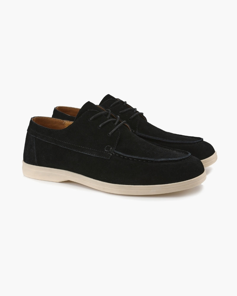 Men's lace-up shoes with suede-effect upper