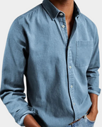 Men's long sleeve spread-collar weekend shirt
