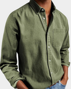 Men's long sleeve spread-collar weekend shirt