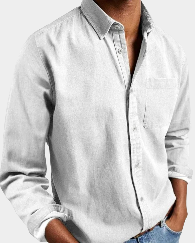 Men's long sleeve spread-collar weekend shirt