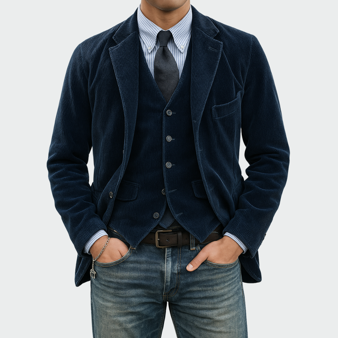 Men's notch lapel two-piece blazer set