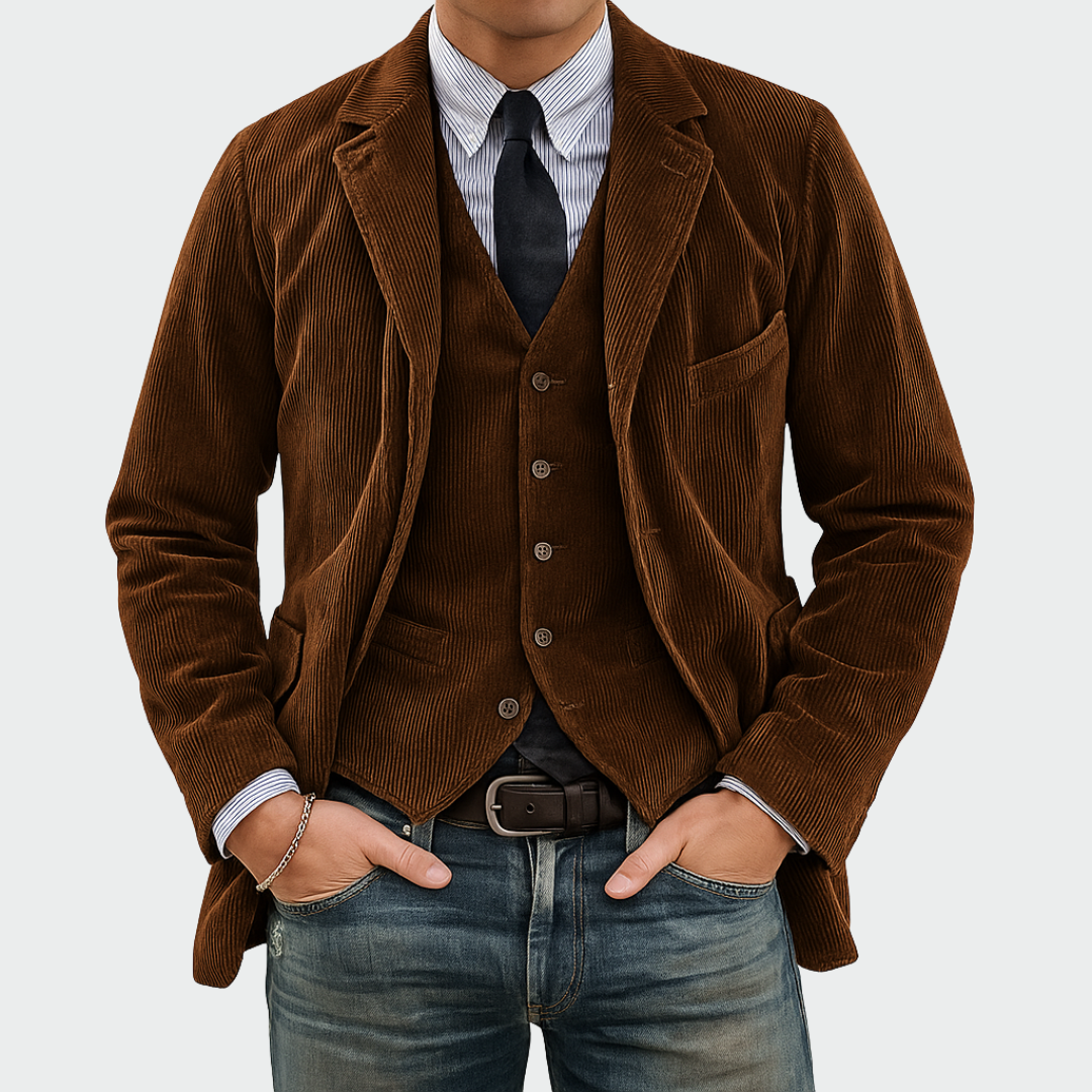 Men's notch lapel two-piece blazer set