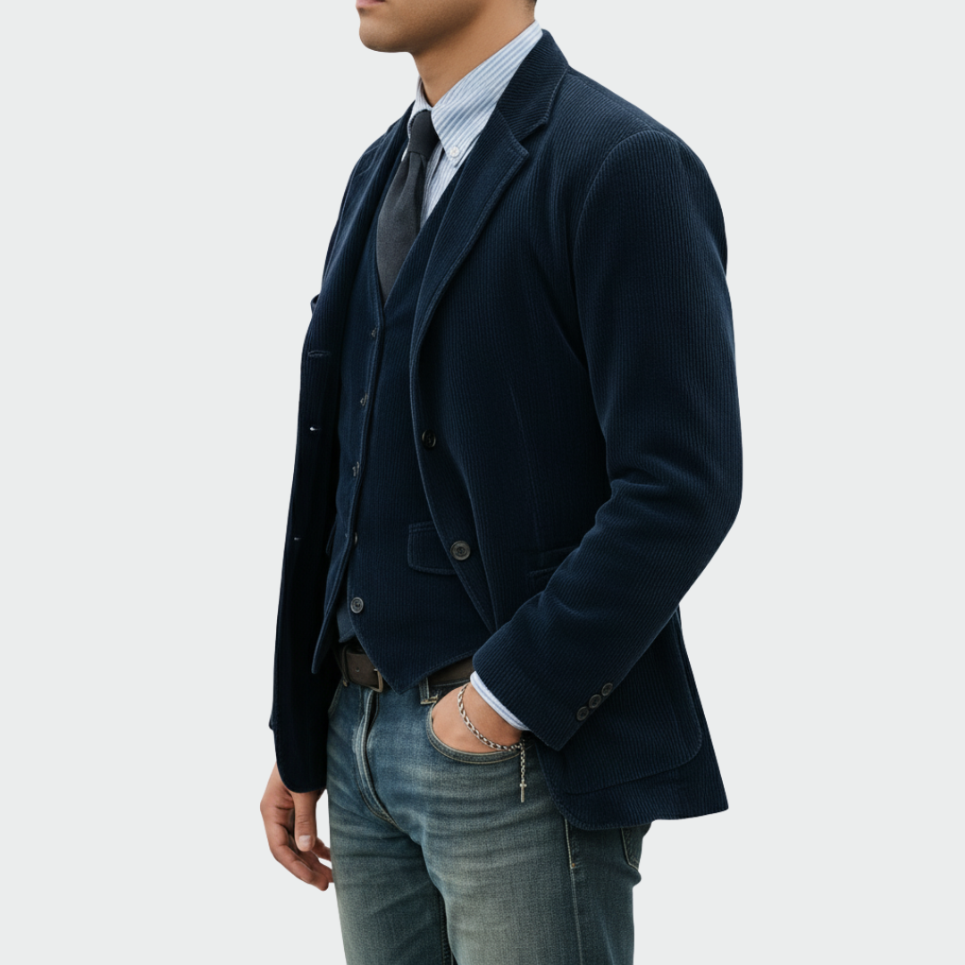 Men's notch lapel two-piece blazer set