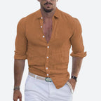Men's open collar slim fit summer shirt