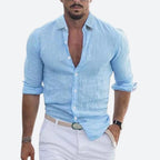 Men's open collar slim fit summer shirt