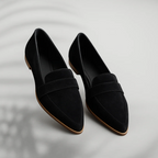 Men's pointed toe flat penny loafers