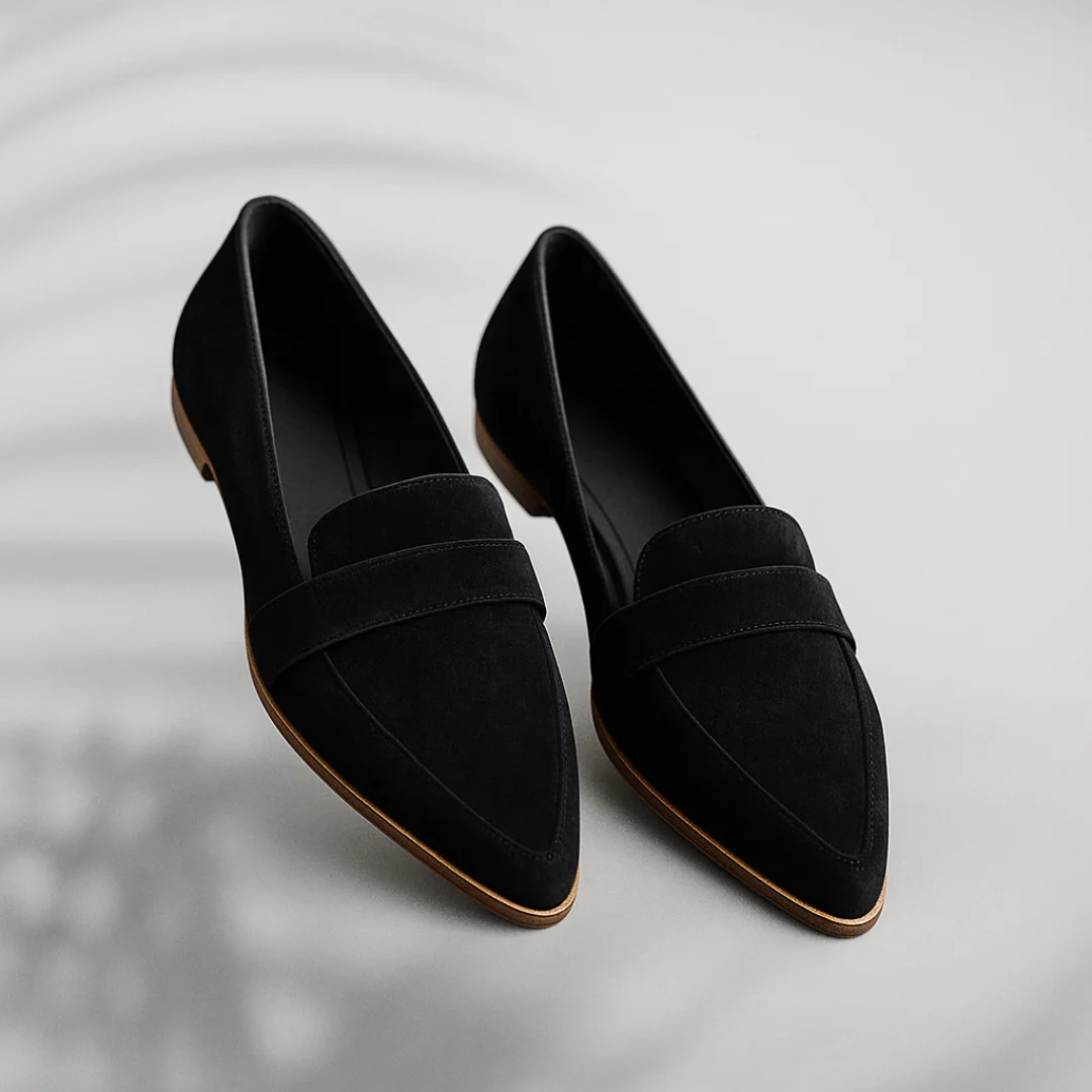 Men's pointed toe flat penny loafers