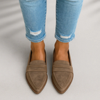 Men's pointed toe flat penny loafers