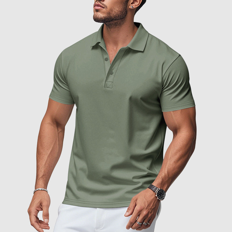 Men's short sleeve fitted polo shirt