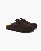 Men's slip-on clogs with low block heel