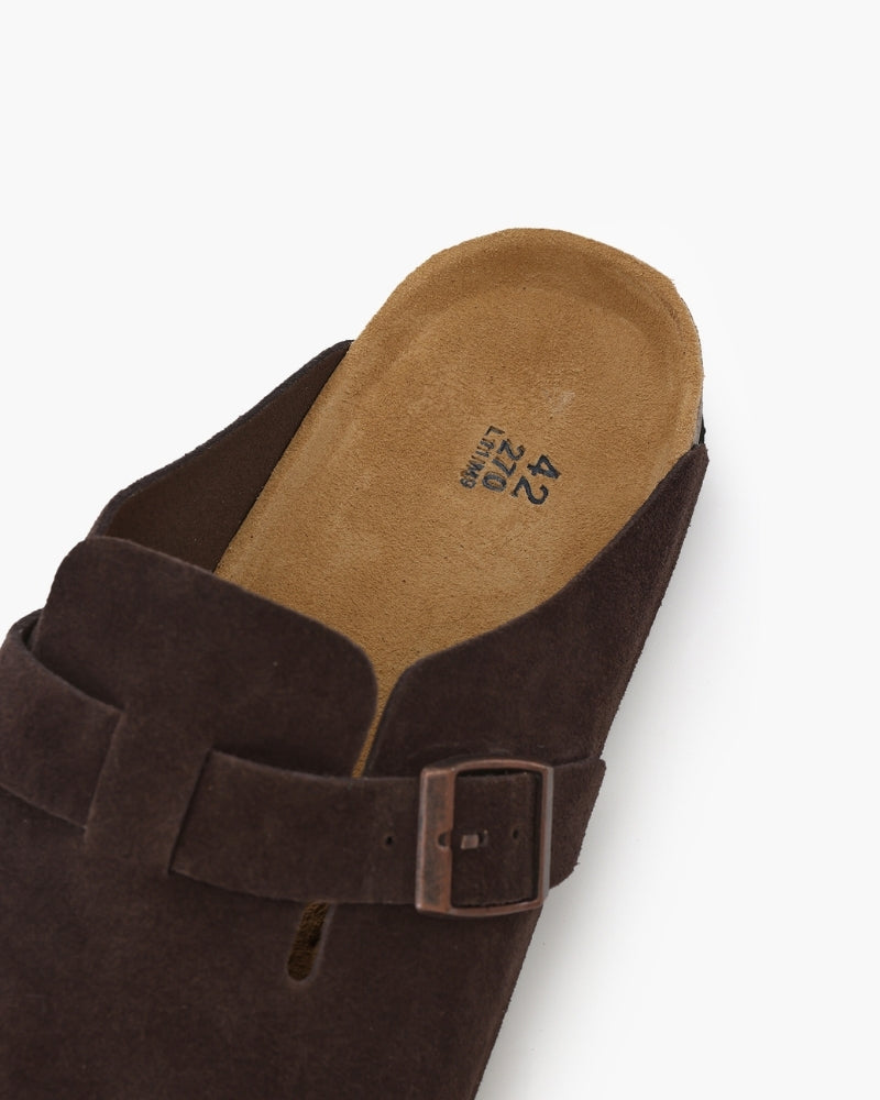 Men's slip-on clogs with low block heel