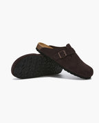 Men's slip-on clogs with low block heel