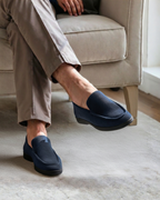 Men's slip-on loafers with black soles