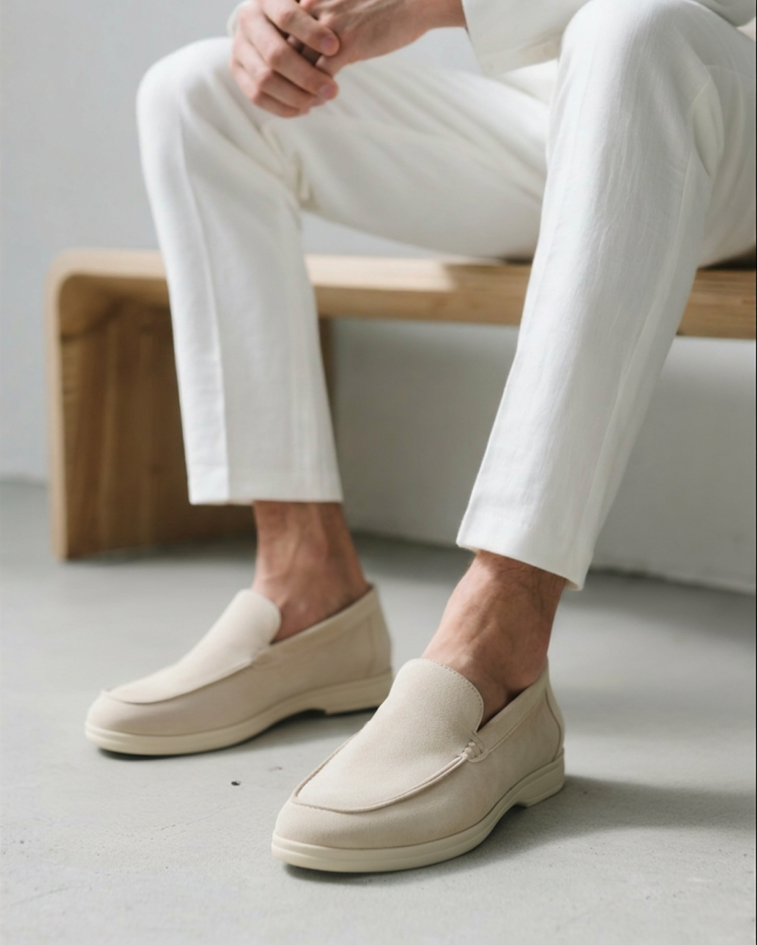 Men's slip-on loafers with moccasin toe