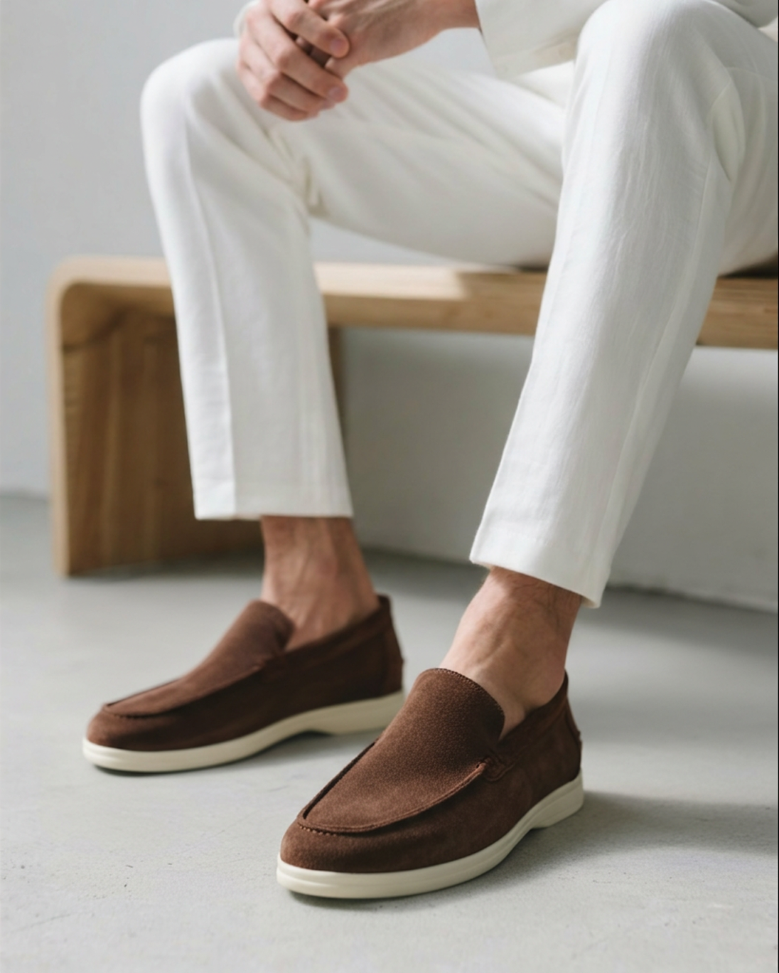 Men's slip-on loafers with moccasin toe