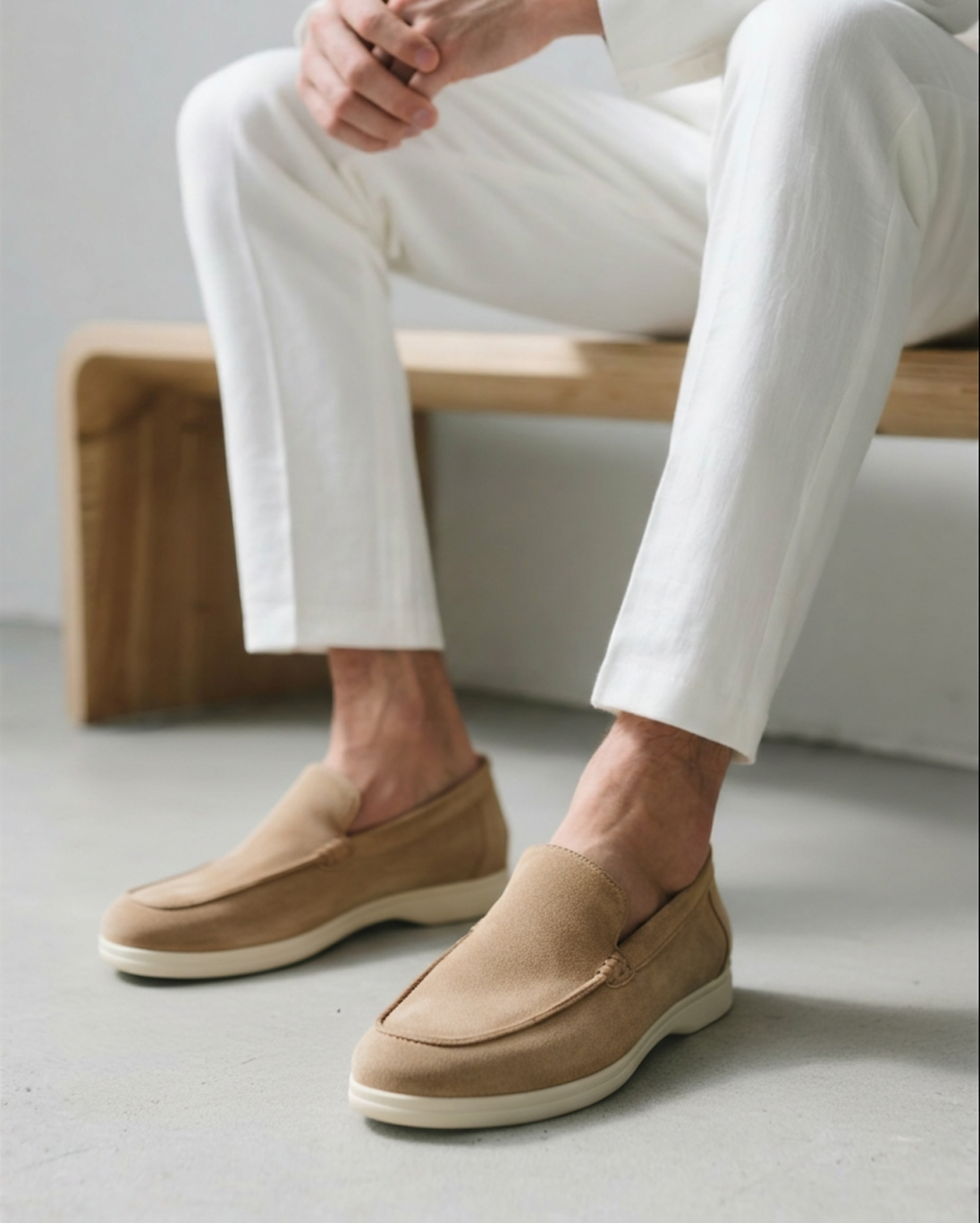 Men's slip-on loafers with moccasin toe