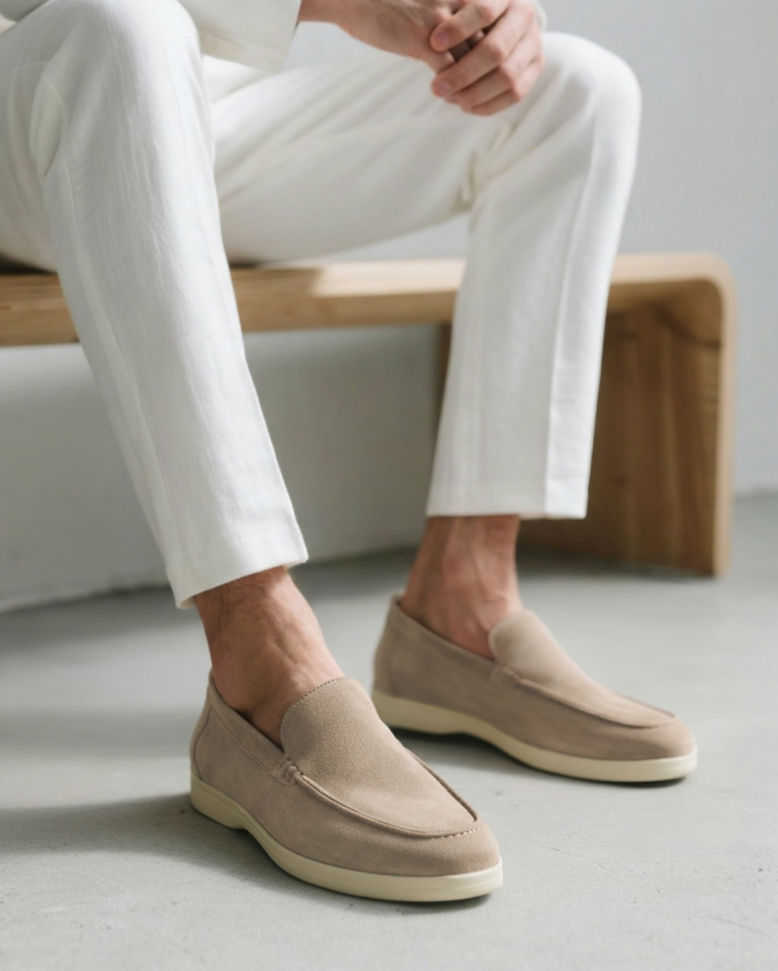 Men's slip-on loafers with moccasin toe