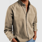 Men's spread-collar button-front weekend shirt