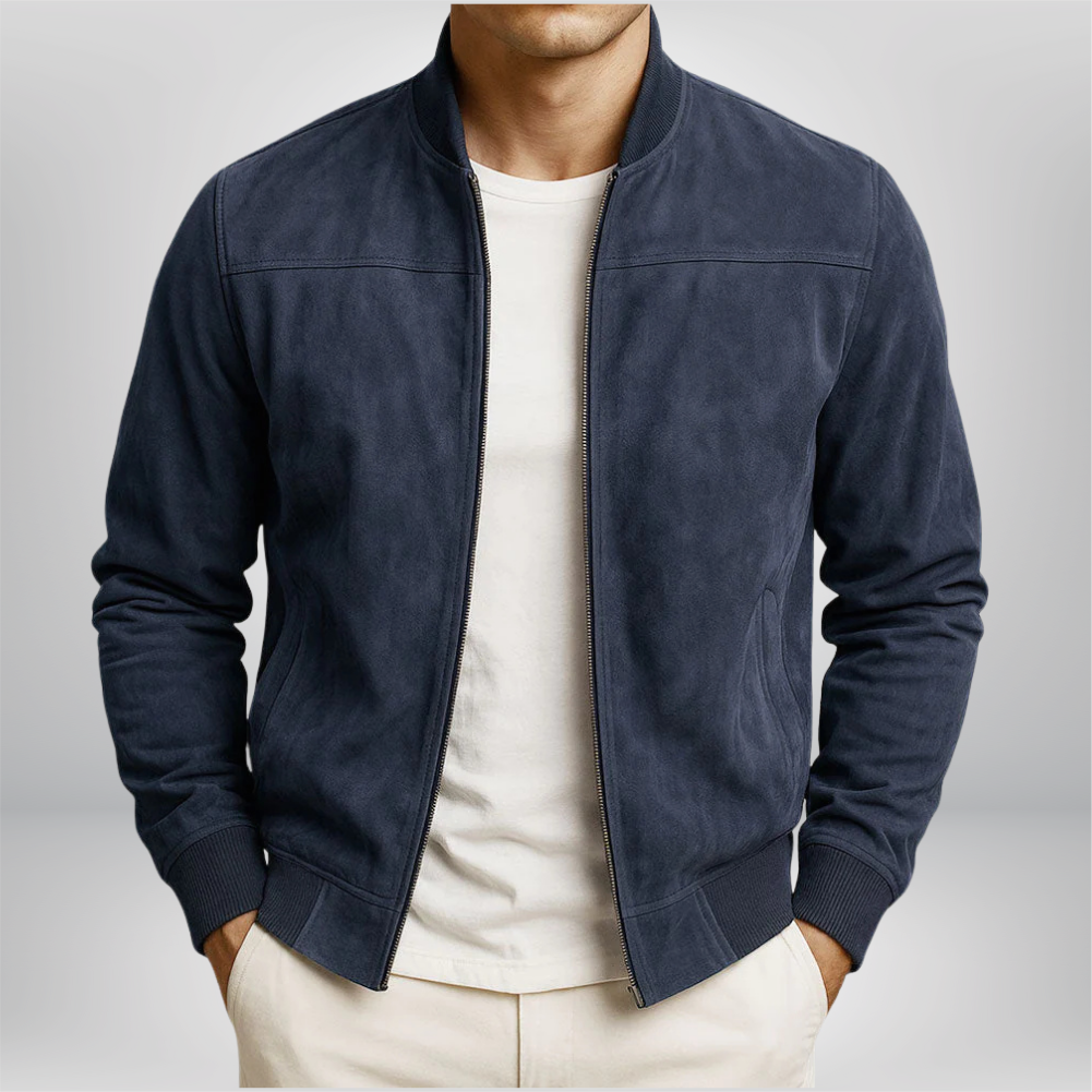 Men's stand collar zip-front weekend bomber jacket