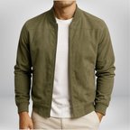 Men's stand collar zip-front weekend bomber jacket