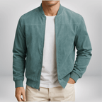 Men's stand collar zip-front weekend bomber jacket