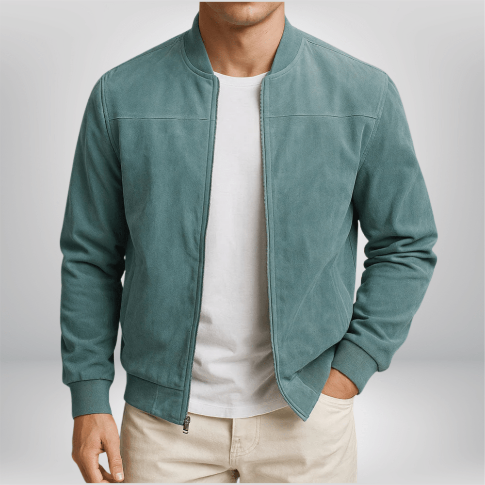 Men's stand collar zip-front weekend bomber jacket