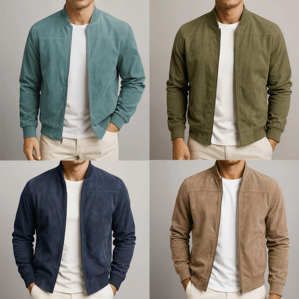 Men's stand collar zip-front weekend bomber jacket
