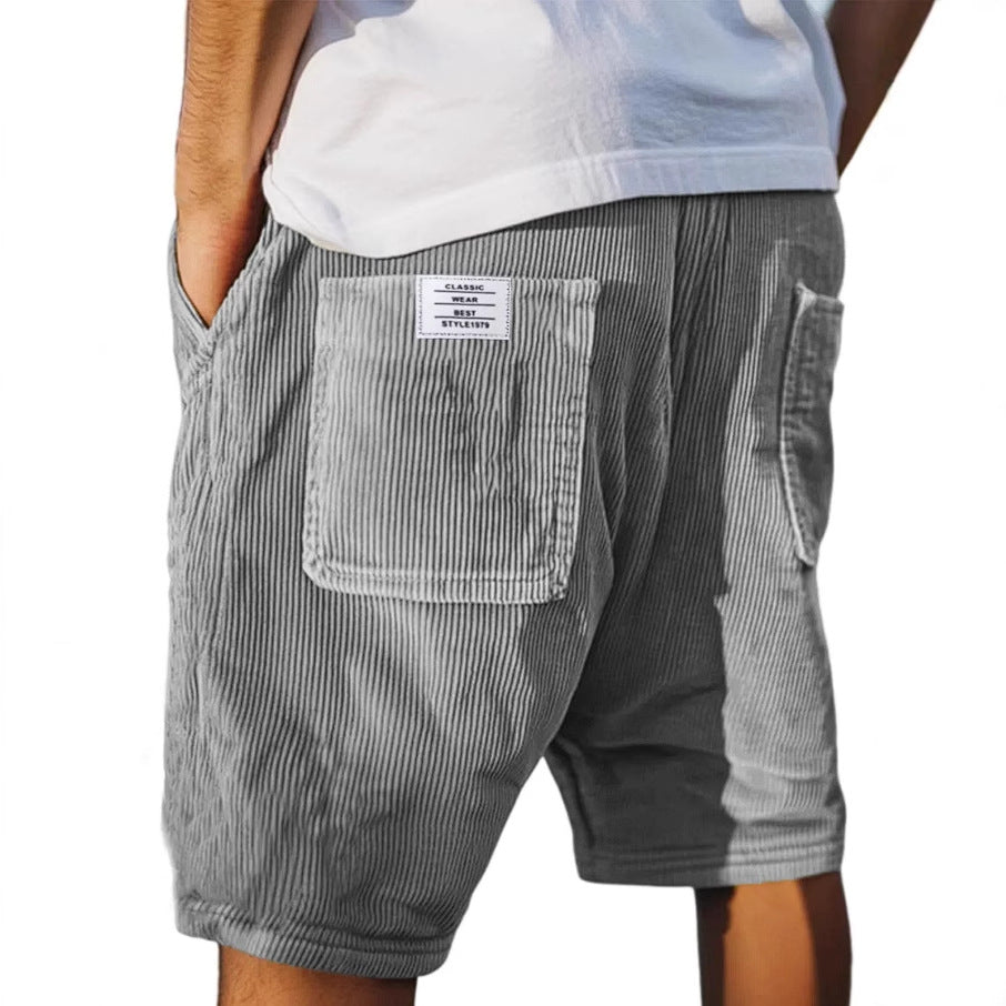 Men's straight leg drawstring summer shorts
