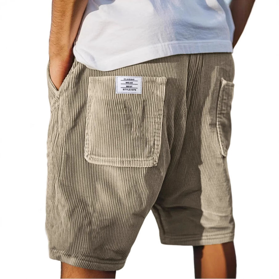 Men's straight leg drawstring summer shorts