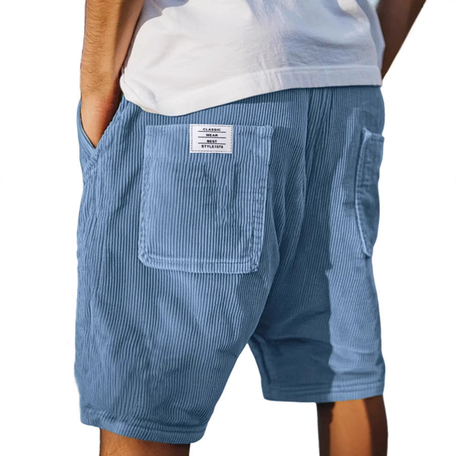 Men's straight leg drawstring summer shorts